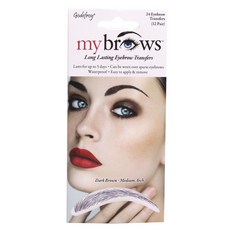 Godefroy My Brow 長效持久轉印眉貼 中等眉峰, 1個, 深棕色