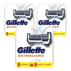 Gillette 吉列 SkinGuard紳適系列刮鬍刀頭 敏感肌適用, 3個, 8入