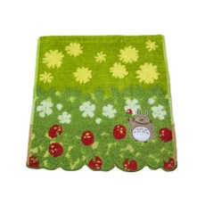 吉卜力龍貓有機棉刺繡提花小方巾 25x25公分 多款圖案, 3款，25x25cm, 1個