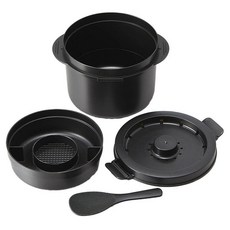 Skater 微波爐煮飯烹飪鍋 1300ml, 1個, 黑色