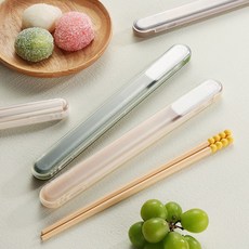 按壓彈起筷子收納盒 便攜式餐具盒 學生上班族餐具收納盒 環保餐具盒, 白色, 1個