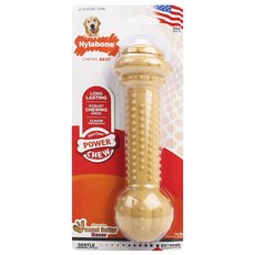 Nylabone 花生醬口味寵物潔牙骨玩具 適合23kg以下, 1個, 淺褐色的