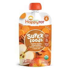 HAPPY TOT Superfood綜合蔬果泥 480g, 蘋果地瓜胡蘿蔔肉桂超級奇亞籽口味, 1包