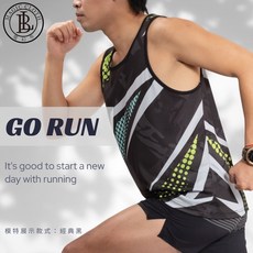 BL魔幻布 潑墨抗菌運動背心 透氣排汗 無袖運動上衣, 經典黑, 1個