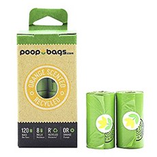 poop bags 寵物環保撿便袋 橘子香, 1盒, 綠, 120枚