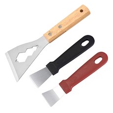 不鏽鋼清潔鏟 鍋底除油垢鏟刀 除鏽鏟刀 美縫刀 除膠鏟 油漆牆皮刮刀 冰箱除霜 油煙機鏟刀 清潔鏟, 黑色－直鏟, 1個