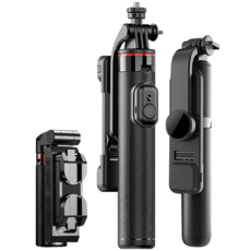 貼膜達人 手機拍攝影補光自拍棒，內建補光燈，穩固三腳架，藍牙遙控，輕巧便攜, C12, 黑色, 1個