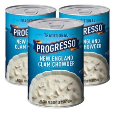 Progresso 傳統新英格蘭蛤蜊濃湯, 3罐, 524g