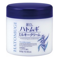 KUMANO 熊野油脂 麗白 罐裝麗白薏仁透亮身體乳液, 1罐, 300g
