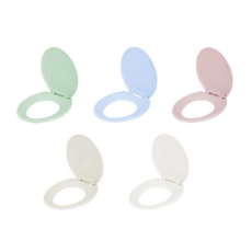 台灣製造 通用一般型馬桶蓋 五色可選 可調加厚馬桶坐墊 下鎖式, 綠、藍、粉、牙、白, 1個