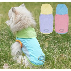 WAWA PET CP涼感撞色帽T 春夏款 寵物服飾 夏日繽紛撞色, 藍色,S