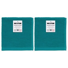 now DESIGNS 素色棉質廚房毛巾組 4入, 1個, 孔雀綠