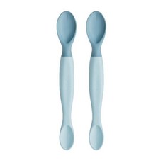 小獅王辛巴 美味軟質餵食湯匙 2入組 嬰幼兒副食品餵食湯匙 兒童餐具, 晨藍, 2個