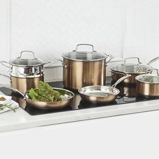 Cuisinart 美膳雅 鍋具平底鍋 7件組, 平底鍋 1.4L + 平底鍋 2.4L + 炒鍋 2.8L + 湯鍋 7.6L + 平底鍋 25.4cm + 平底鍋 20.3cm + 蒸鍋 18cm, 不銹鋼腮紅