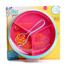 the FIRST years 內含湯匙孩童吸盤式3分格餐盤, 混色