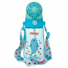 【Nuby】涼涼風扇晶透杯560ML (粉/藍) 兒童水壺 風扇可拆 夏日風扇水壺, 560ml