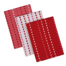 DESIGN IMPORTS 心形多臂條紋廚房布3件套, 3片, 混色