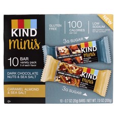 KIND Kind 迷你黑巧克力堅果和海鹽, 1個, 20g