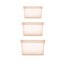 ZIPTOP 鉑金矽膠拉鍊袋盤 3 件套, 桃, 1個