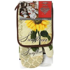 質感隔熱手套及廚房抹布組, 3片, 混色