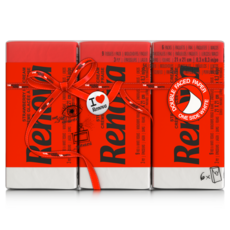 Renova 抽取式清潔用手帕紙巾 (紅色/草莓味), 1包, 6包