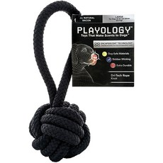 PLAYOLOGY 寵物狗用培根味繩結玩具 L號 15.9kg, 1個, 黑色的