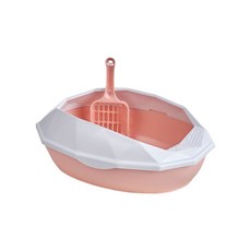 半封閉防外濺大容量貓砂盆, 粉色, 1個