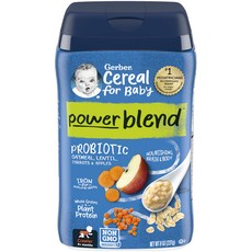 Gerber 嘉寶 Power Blend綜合麥片糊, 混合口味(燕麥+小扁豆+紅蘿蔔+蘋果), 227g, 1罐
