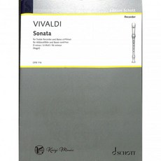 【凱翊︱Schott】: Vivaldi Sonata D minor, 韋瓦第：D小調協奏曲 直笛樂譜