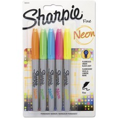 Sharpie 精美霓虹永久記號筆螢光筆, 5入, 混色