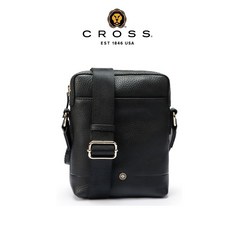CROSS 頂級小牛皮肩背包斜背包 華德系列 男士肩背包 斜背包, 黑色