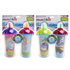 munchkin 滿趣健 真空隔熱貼心鎖吸管防漏杯, 隨機出貨, 266ml, 2個
