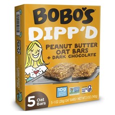 BOBO'S OAT BARS Dipp D花生奶油燕麥棒 黑巧克力款 5包入, 1盒, 140g