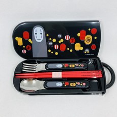 SKATER 神隱少女 銀離子環保餐具組, Black, 1套