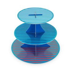 Cakewalk 3層紙蛋糕架, 1個, 藍色+紅色