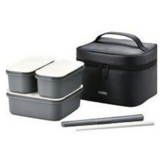 THERMOS 膳魔師 2層大容量保鮮便當盒, 1個, 黑色