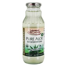 Lakewood ORGANIC 純蘆薈內葉檸檬汁無麩質, 1個, 370毫升