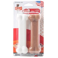 Nylabone 培根+雞肉口味寵物潔牙骨玩具 適合16kg以下, 1個, 棕+白