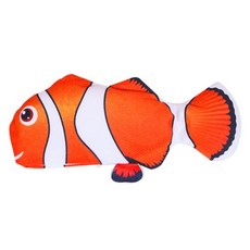 USB充電拉鍊款電動跳跳魚寵物玩具, 黃色白色黑色, 1個, 小丑魚