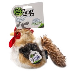 go dog 狗用公雞咀嚼器毛絨玩具, 1個, 棕色的