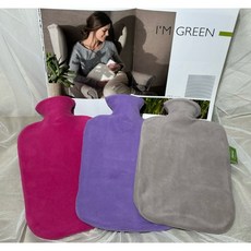 德國fash 綠棉絨素色環保織品冷熱兩用水袋，柔軟舒適，四季皆宜, 1個