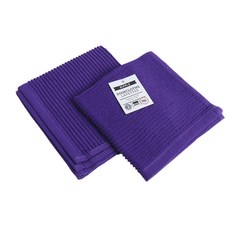 now DESIGNS 素色棉質廚房毛巾組, 4入, 紫王子