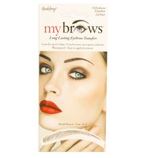 Godefroy My Brow 長效持久眉毛轉印貼 低眉峰 12對, 1個, 深棕色