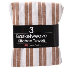 RITZ 編織籃廚房毛巾廚房毛巾 40.64 x 66.04 cm, 3片, 摩卡