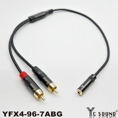 C SOUND 高級編織網 6.3轉3.5母 RCA轉3.5母頭 一分二 Y型線 AV耳機母頭 混音調音台, 編織網97-7BG 雙RCA母頭,4mm線總長度500cm分岔30cm