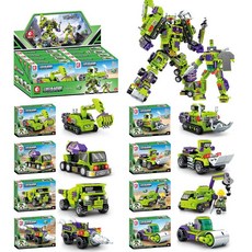 森寶 五神將機器人積木, 8合2-積變大力神&破曉騎士(共8盒), 黃色