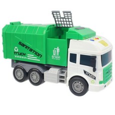 寶樂星 環衛車 垃圾車 9834A-B (附電池) 慣性動力垃圾車 有音效燈光 垃圾車模型車, 綠色