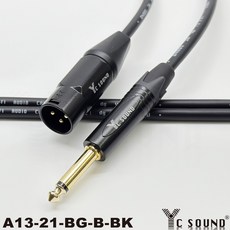 C SOUND 高級鍍黑鍍金 6.3轉XLR平衡線 6.35 TRS TS 平衡頭 6.5mm 6.3mm 平衡式訊號線, 黃色尾+黑色線,單條100cm