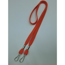 富巨金 雙頭識別證帶 (10mm寬織帶/雙邊不旋轉金屬鉤), 橘色