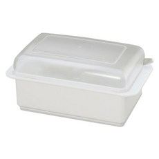透明上蓋奶油保存盒 深型 白色 M190, 1個